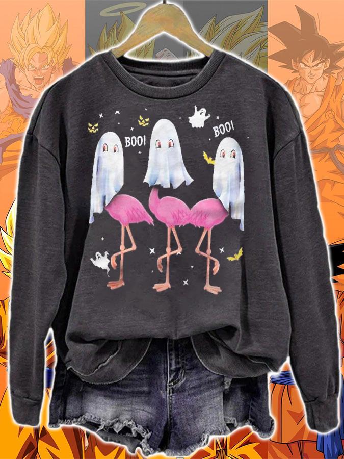 Boo Flamingos Ghost Halloween Flamingoween Flamingo Lovers shirt t-shirt sweatshirt