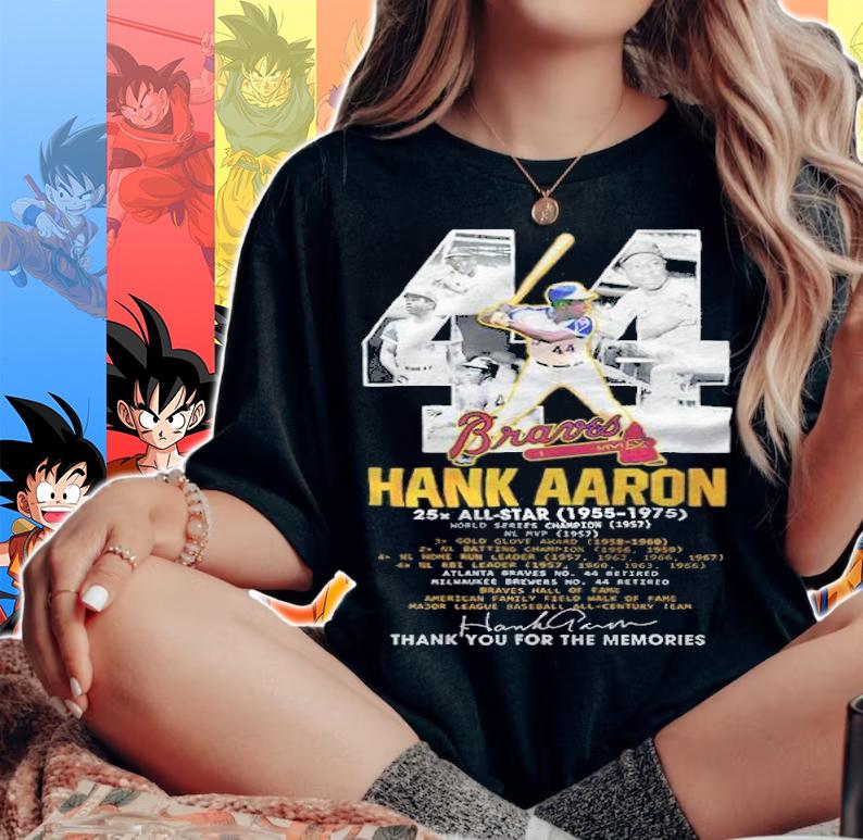 Braves Hank Aaron 25x All-star 1955-1975 World Series Champion 1957 NL MVP 1957 Signatures Shirt t-shirt woman shirt