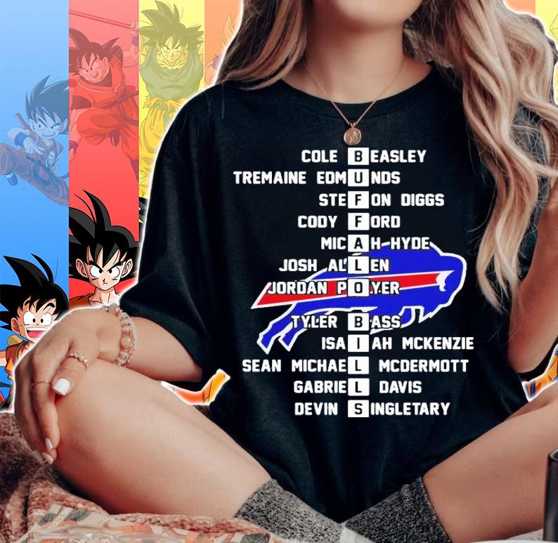 Buffalo Bills team football Cole Beasley Tremaine Edmunds Stefon Diggs Cody Ford t-shirt woman shirt