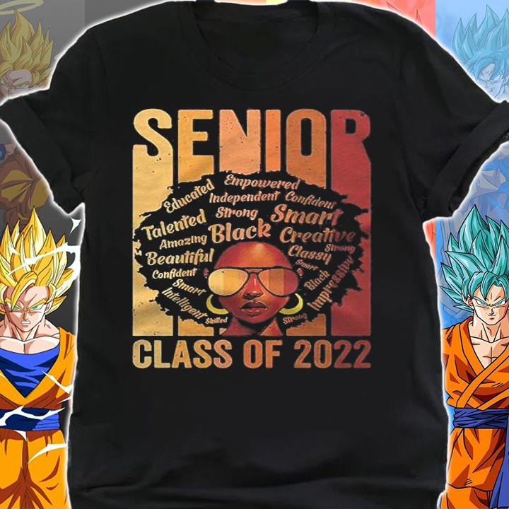 Senior 2022 Class Black Smart Afro Melanin African American Shirt t-shirt shirt