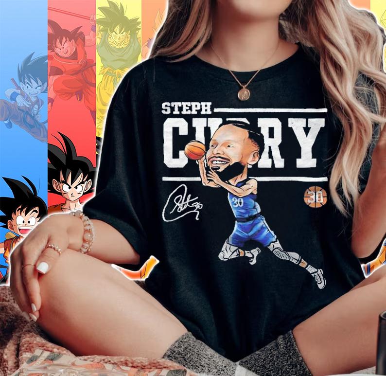 Steph Curry 30 cartoon signature T-shirt t-shirt woman shirt