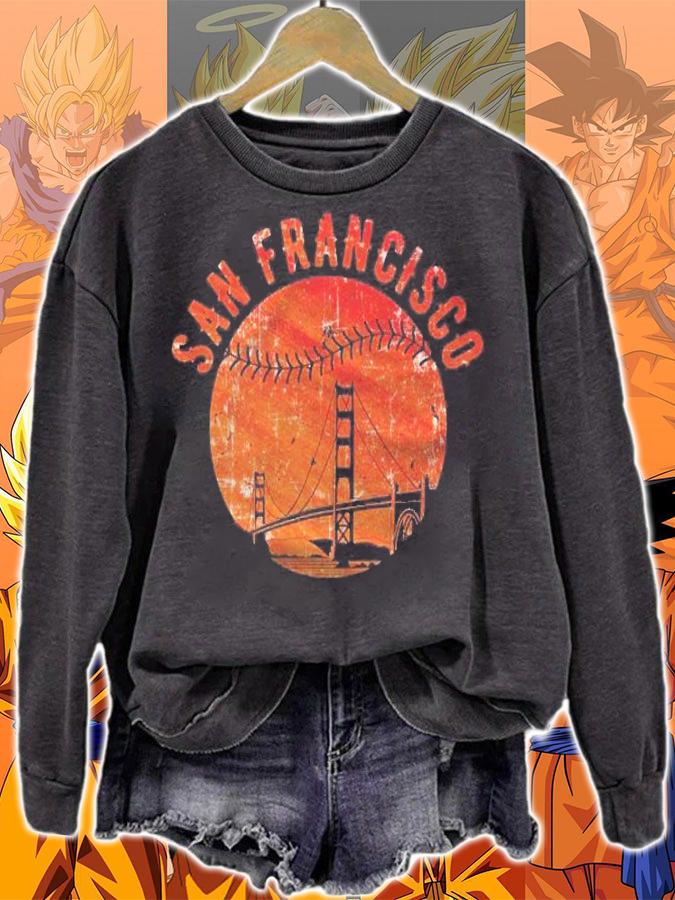 Vintage San Francisco Skyline Golden Gate Bridge Sf Baseball Shirt t-shirt sweatshirt