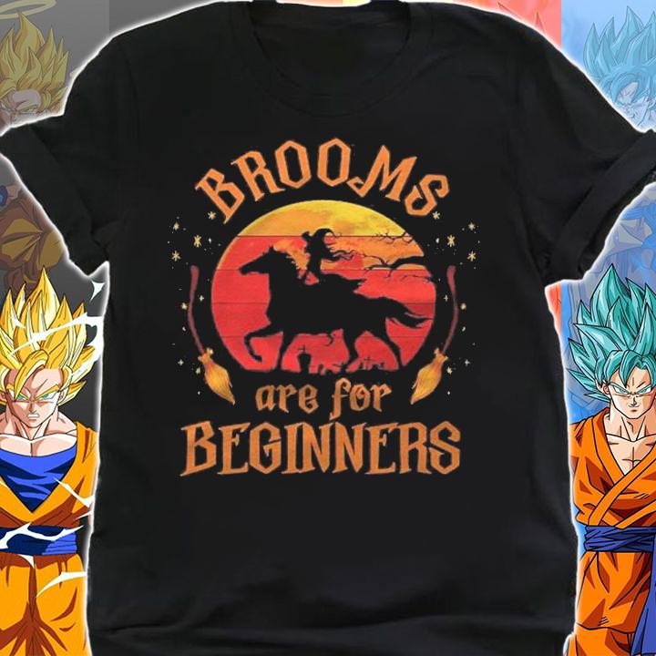 Horses Witch Halloween Funny Brooms Are For Beginners Shirt t-shirt shirt