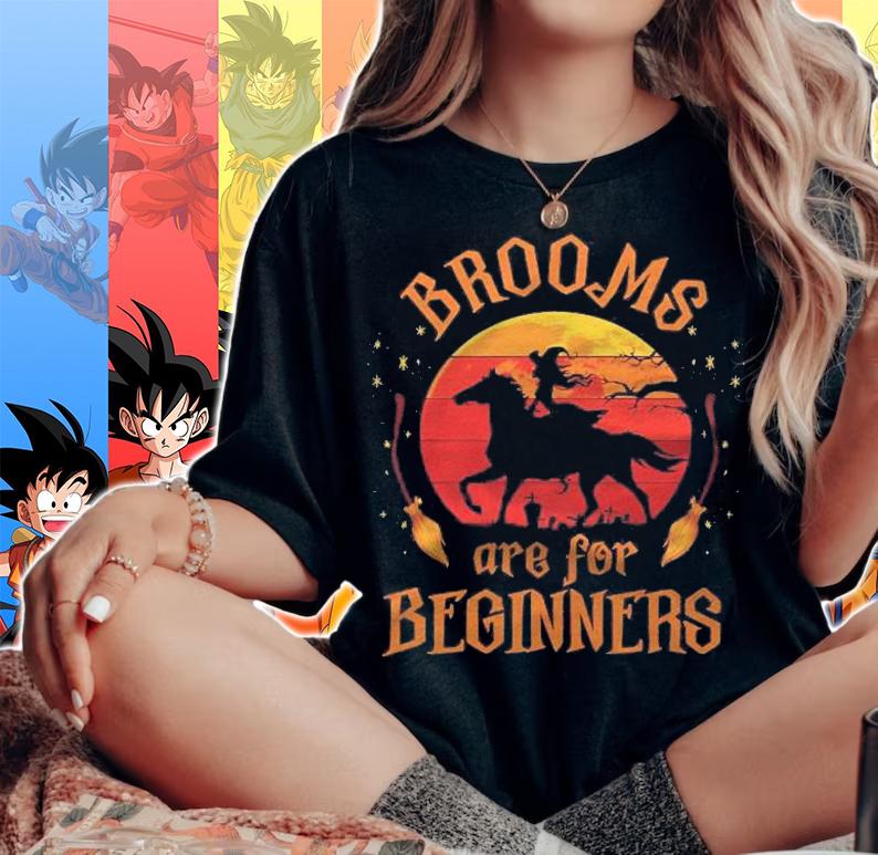 Horses Witch Halloween Funny Brooms Are For Beginners Shirt t-shirt woman shirt