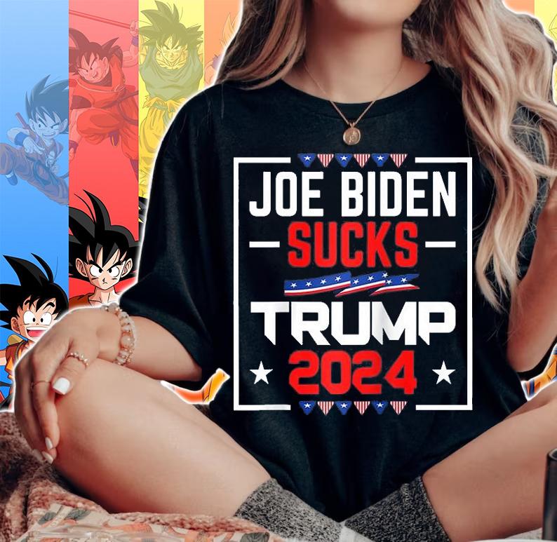 Joe Biden Sucks Trump 2024 For President Political Election T-Shirt t-shirt woman shirt
