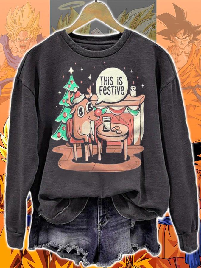 This is Festive Funny Meme Christmas Shirt t-shirt sweatshirt
