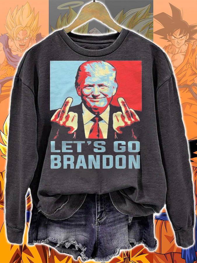 Trump Middle Finger Biden Lets Go Brandon Conservative Anti Shirt t-shirt sweatshirt