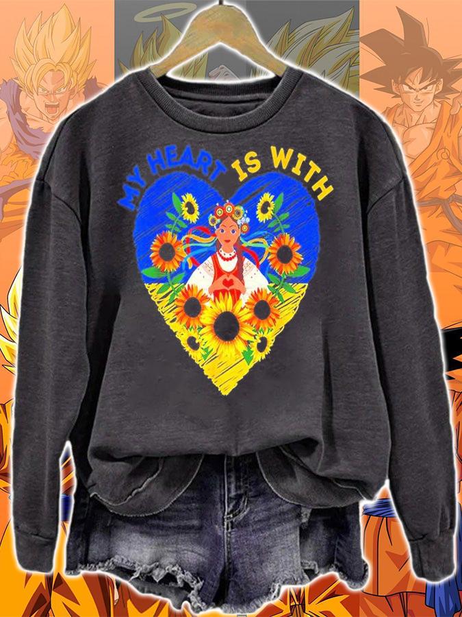 My Heart Is With Ukraine Ukrainian Flag Traditional Free Ukraine T-Shirt t-shirt sweatshirt