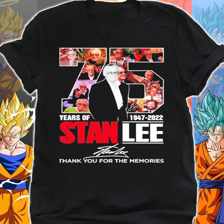 Official 75 Years Of 1947-2022 Stan Lee Signatures Thank You For The Memories Shirt t-shirt shirt