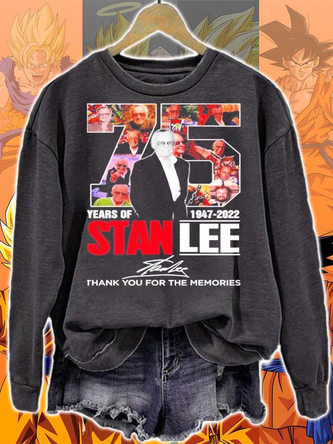 Official 75 Years Of 1947-2022 Stan Lee Signatures Thank You For The Memories Shirt t-shirt sweatshirt