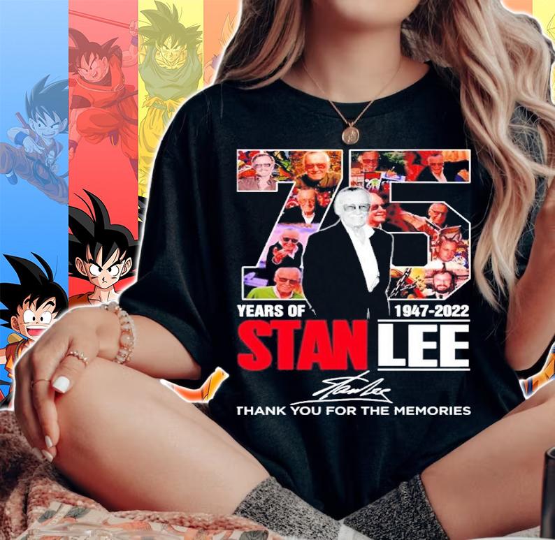 Official 75 Years Of 1947-2022 Stan Lee Signatures Thank You For The Memories Shirt t-shirt woman shirt