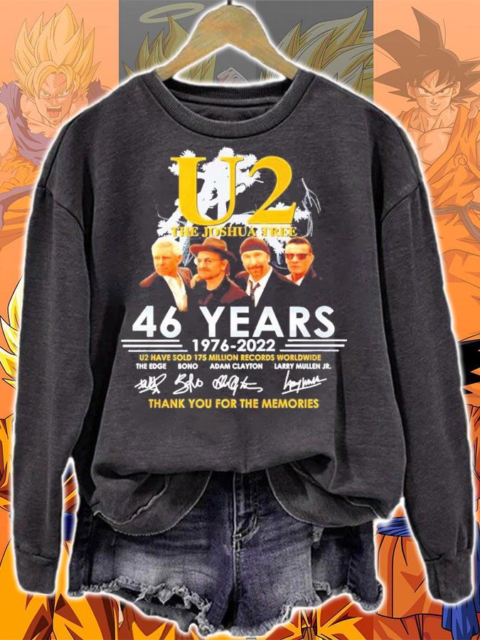 U2 The Joshua Tree 46 years 1976 2022 signatures thank you for the memories shirt t-shirt sweatshirt