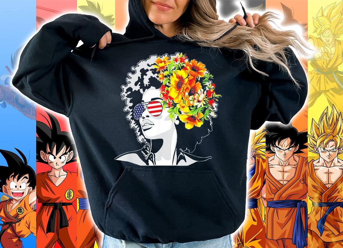 Flower Afro Hair Puerto Rico Black Melanin Queen T-Shirt t-shirt hoodie
