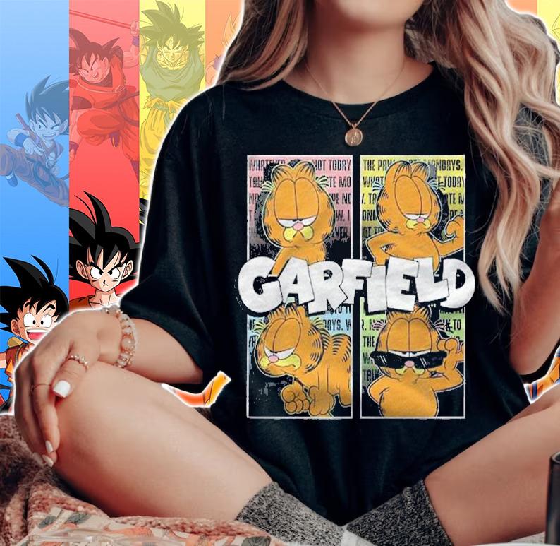 Garfield Many Garfield Moods 4 Grid Shirt t-shirt woman shirt