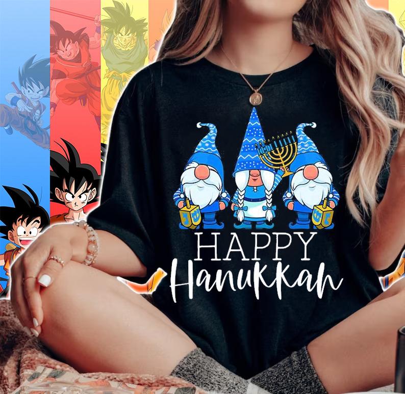 Happy Hanukkah Three Gnomes Jewish Gnome Lover T-Shirt t-shirt woman shirt