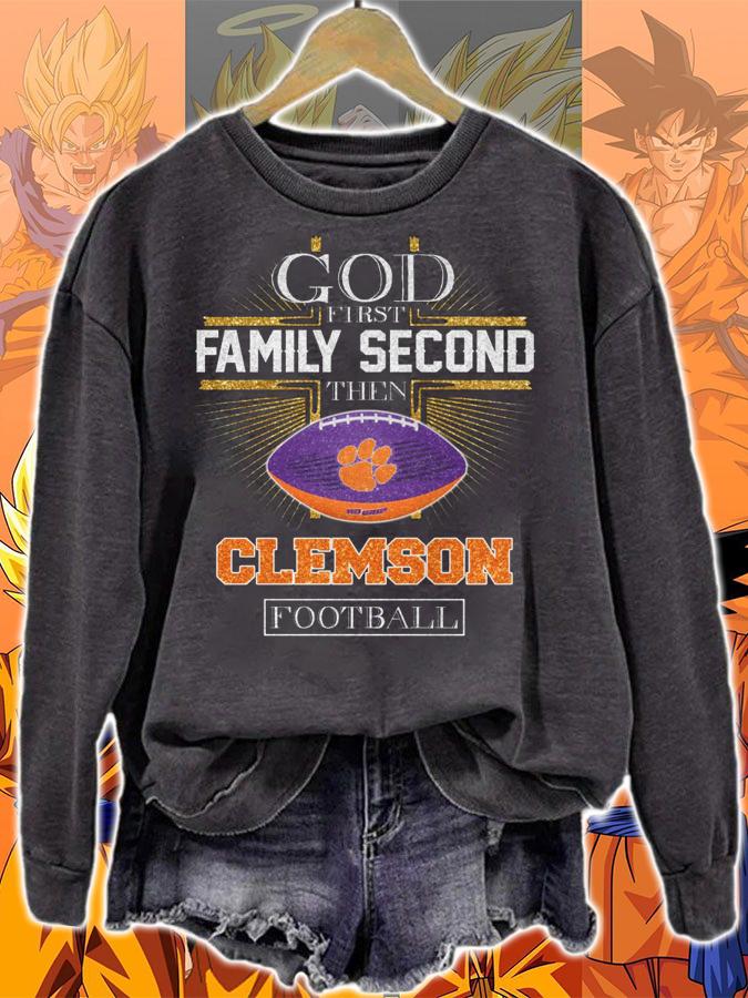Clemson Tigers God First Family Second Then Clemson Football t-shirt sweatshirt