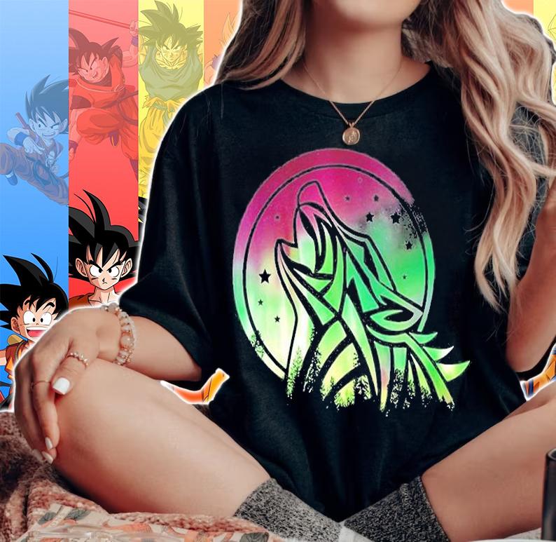 Womens Wolf Galaxy Moon T-Shirt t-shirt woman shirt
