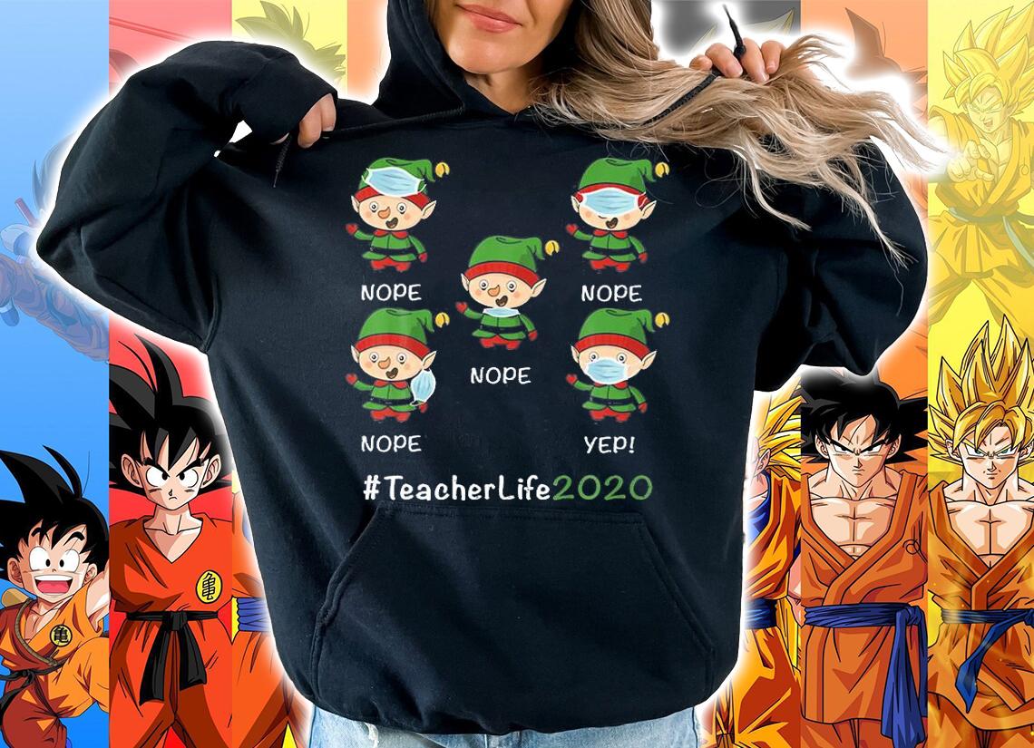 Funny Christmas Teacher life 2020 Elf wearing Mask T-Shirt t-shirt hoodie