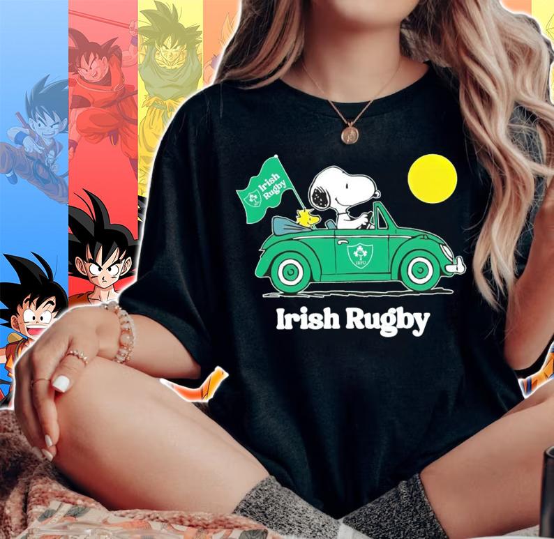 Irish Rugby Snoopy And Woodstock t-shirt woman shirt