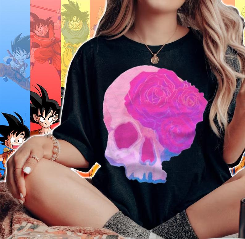 Taliesin pink goth Skull T-shirt t-shirt woman shirt