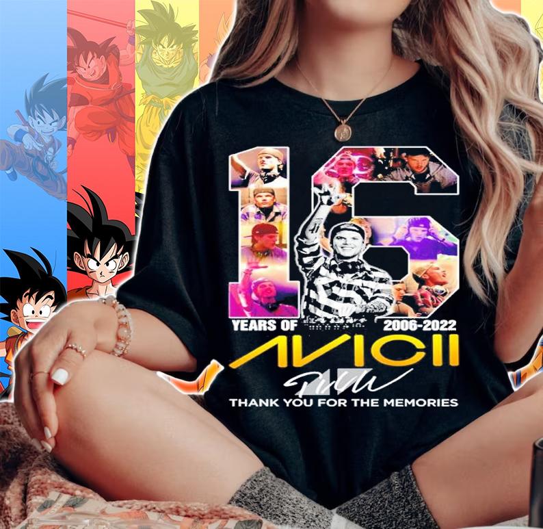 16 Years Of 2006 2022 Avicii Signature Thank You For The Memories t-shirt woman shirt