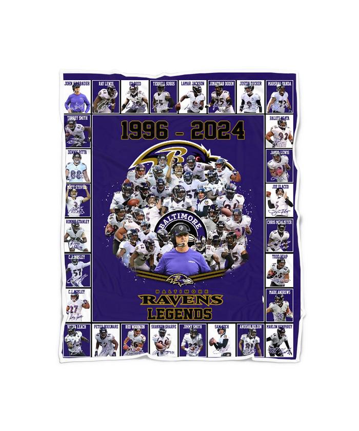 Baltimore Ravens 1996 2024 Legends Signature Quilt blanket shirt