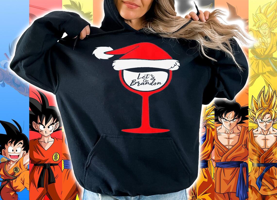 Let's Go Brandon Christmas Wine Design T-Shirt hoodie