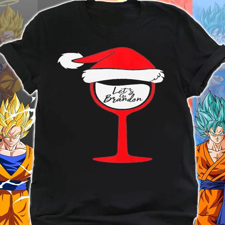 Let's Go Brandon Christmas Wine Design T-Shirt shirt