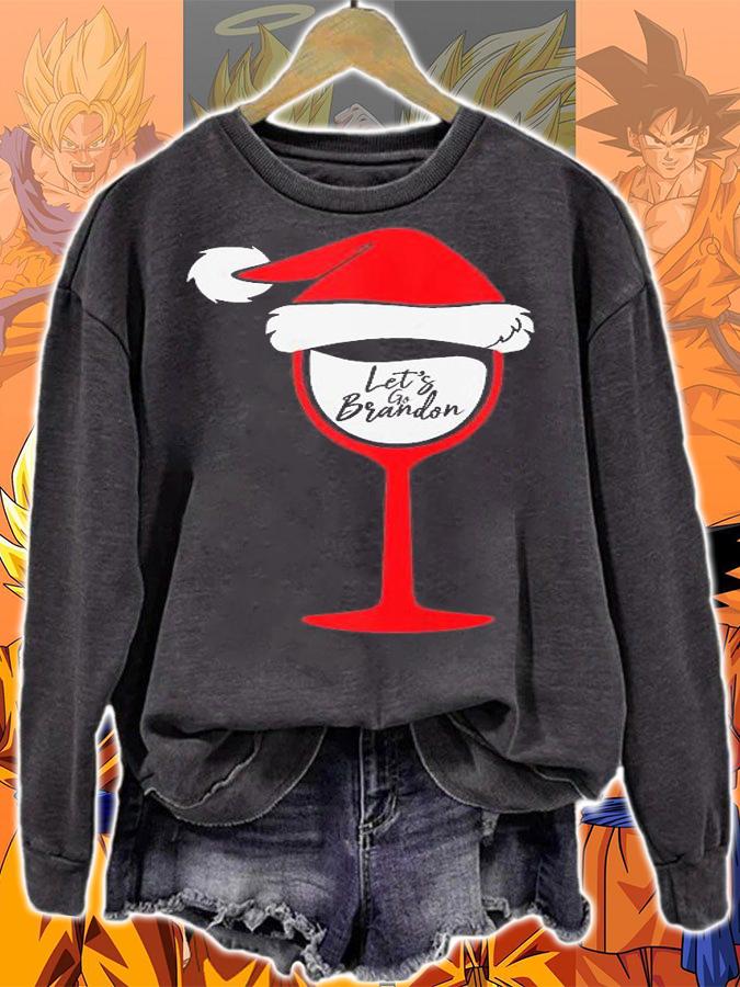 Let's Go Brandon Christmas Wine Design T-Shirt sweatshirt
