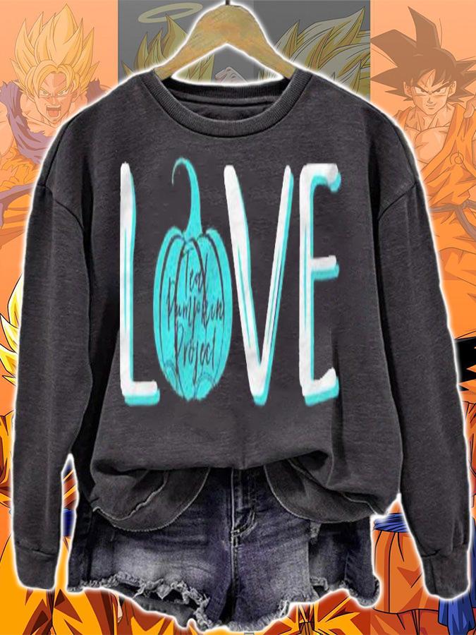 Teal Pumpkin Food Allergy Awareness Halloween Love Shirt sweatshirt