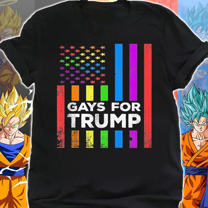 Gay For Trump US American Flag t-shirt shirt