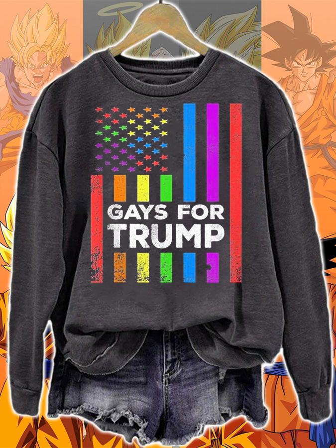 Gay For Trump US American Flag t-shirt sweatshirt