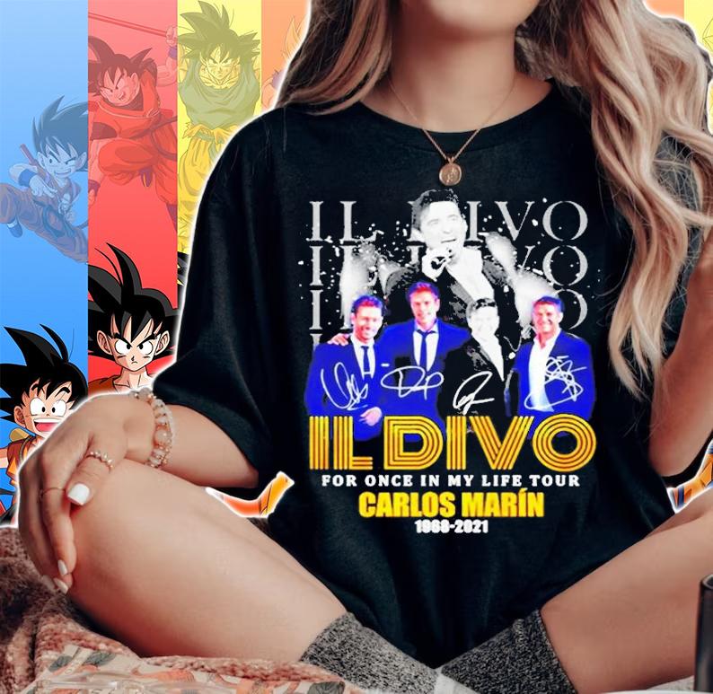 Il Divo For Once In My Life Tour Carlos Marin 1968 2021 Signatures t-shirt woman shirt