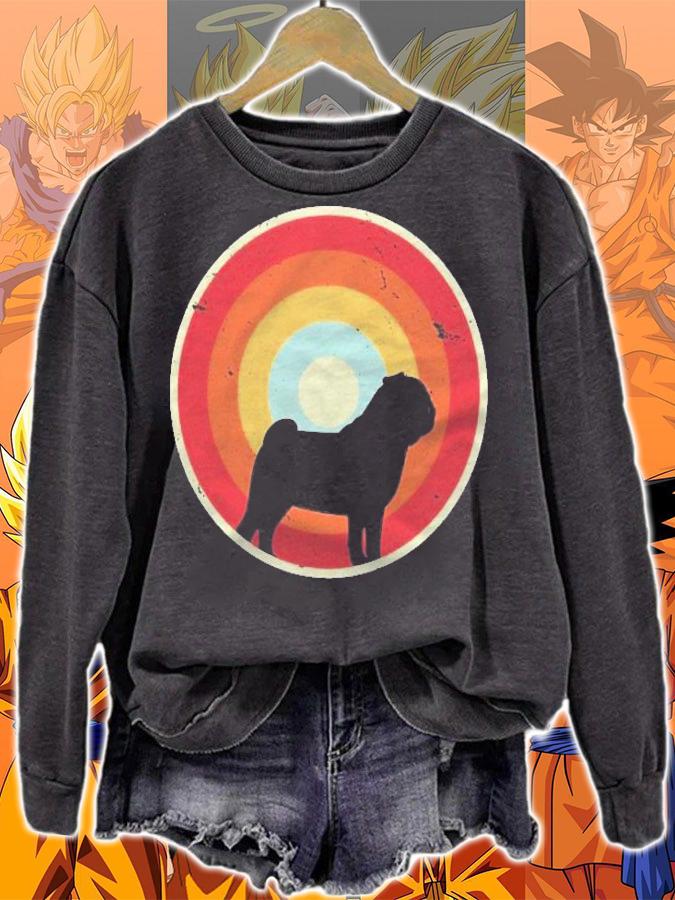 Retro Pug Dog Pet Lover Gift Shirt sweatshirt