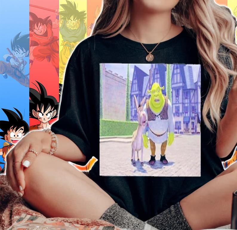 Shrek With Donkey In House T-Shirt woman shirt