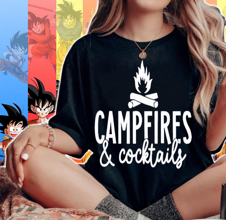 Campfires And Cocktails Camp Lover T-Shirt woman shirt