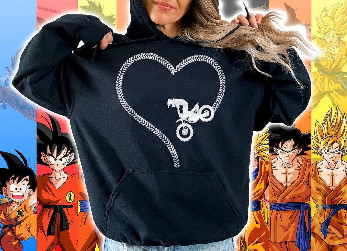 Dirt Bike Motocross Mx Rider Girl Heart T-shirt hoodie