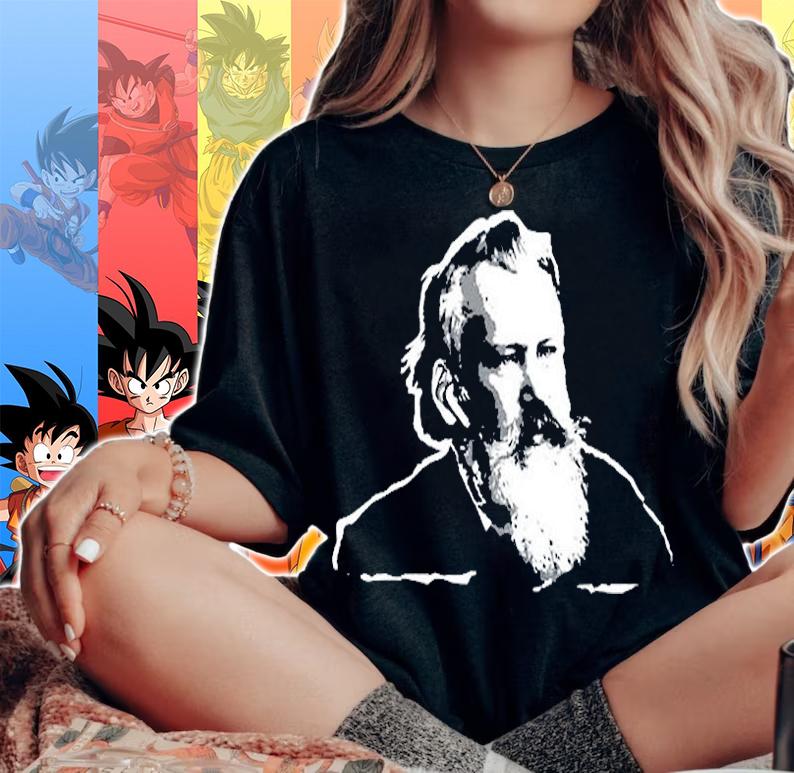 Johannes Brahms Bach Classical Music Composer Earbuds T-Shirt woman shirt