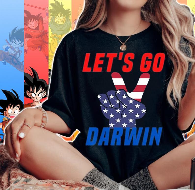 Let's Go Darwin Rock Paper Scissors Red Blue T-Shirt woman shirt