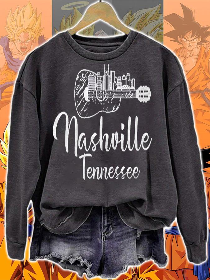 Nashville Tennessee Music City Guitar Zip Shirt sweatshirt