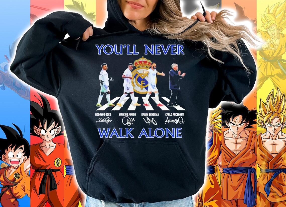 Real Madrid You'll Never Walk Alone Signatures Abbey Road t-shirt hoodie