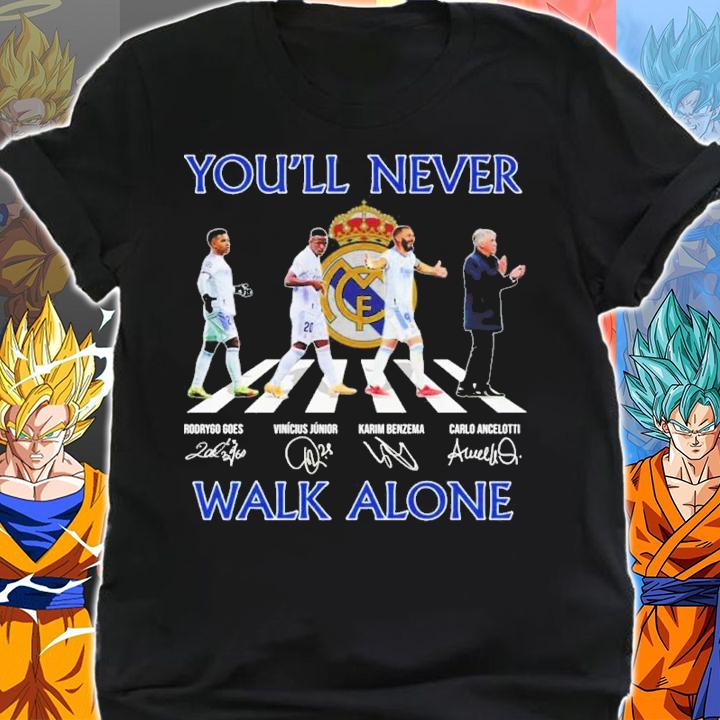 Real Madrid You'll Never Walk Alone Signatures Abbey Road t-shirt shirt