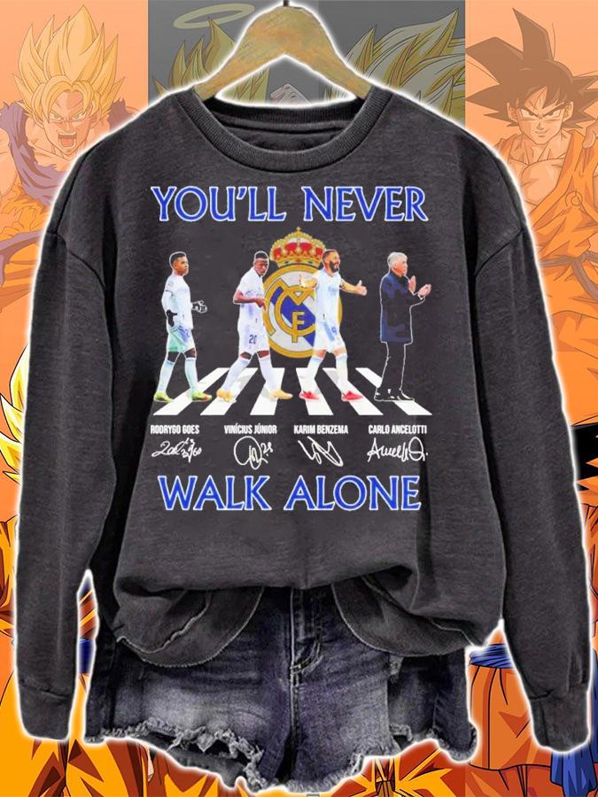 Real Madrid You'll Never Walk Alone Signatures Abbey Road t-shirt sweatshirt