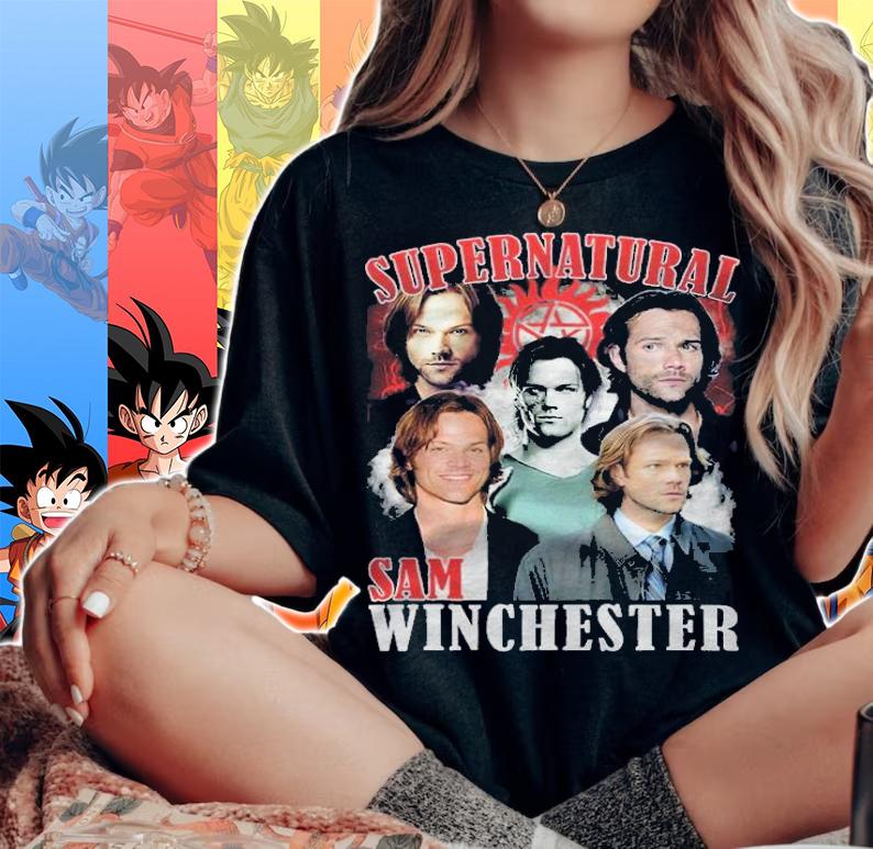 Supernatural TV Series Sam Winchester Vintage t-shirt woman shirt