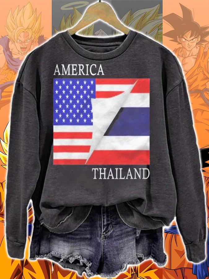 Thai American Flag Half Thai Half American Shirt sweatshirt