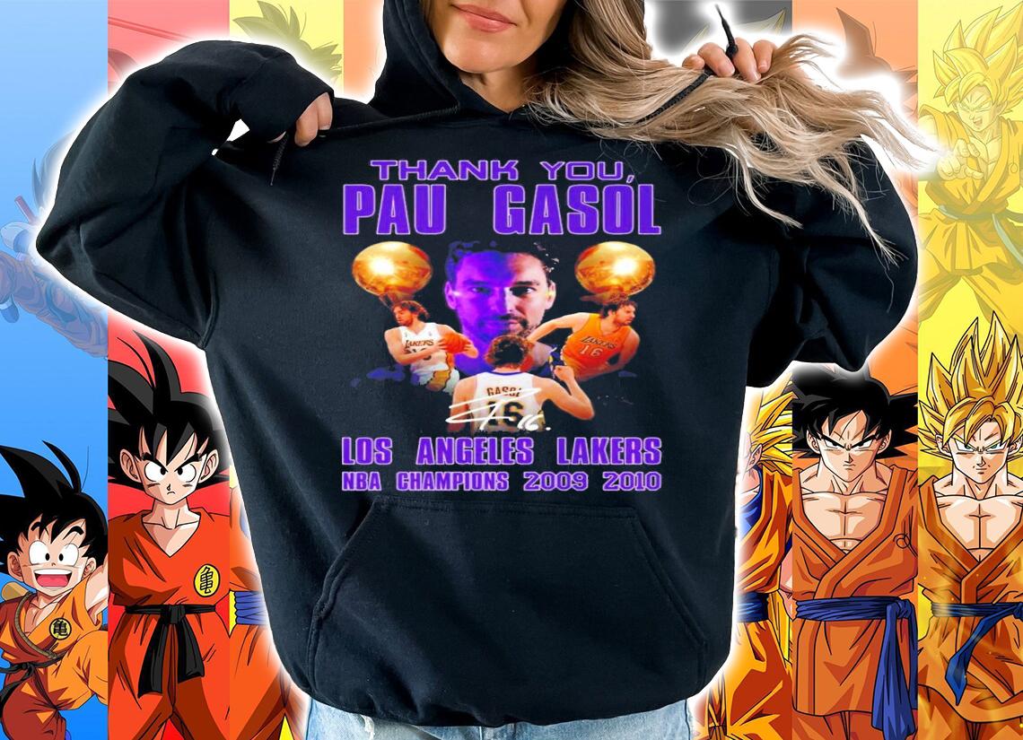 Thank You Pau Gasol Los Angeles Lakers NBA Champions 2009 2010 Signature t-shirt hoodie