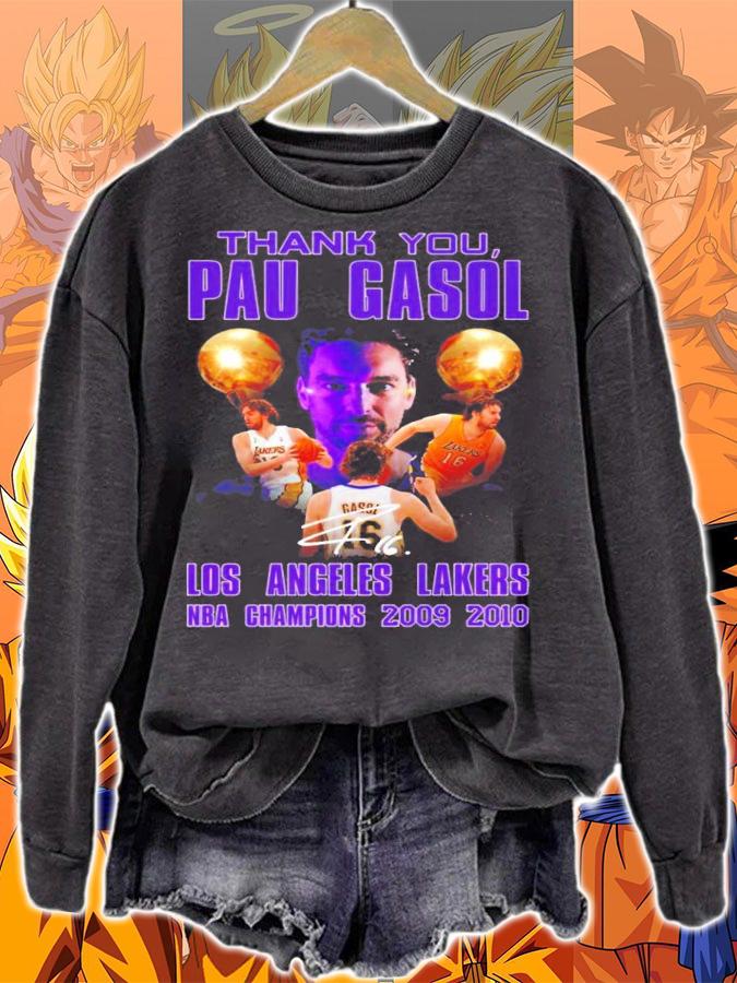 Thank You Pau Gasol Los Angeles Lakers NBA Champions 2009 2010 Signature t-shirt sweatshirt