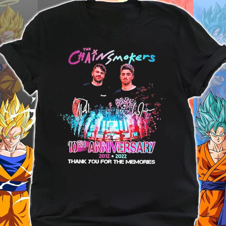 The Chainsmokers 10th Anniversary 2012 2022 Thank You For The Memories Signatures t-shirt shirt