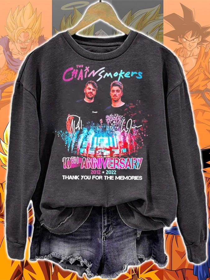 The Chainsmokers 10th Anniversary 2012 2022 Thank You For The Memories Signatures t-shirt sweatshirt