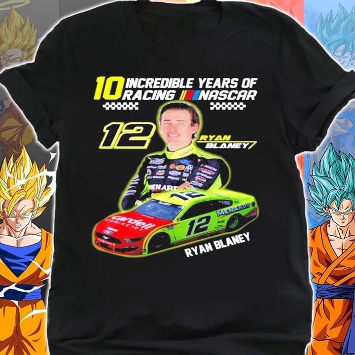 10 Incredible Years Of Racing 12 Ryan Blaney t-shirt shirt